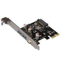 USB 3.1 Type-C + 2 Usb 3.0 Type-A + SATA 15PIN หัว USB PCI-E การ์ดเดสก์ท็อป PCI Express ไปยัง USB3.1อะแดปเตอร์ผ่านชิป