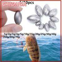 CAIOHUA 5/10Pcs คุณภาพสูง Line Sinkers น้ำหนักเพิ่มเติม กระสุนกลม ตกปลาตะกั่วตก Sinker ขั้วต่อตะขอ รูปมะกอก