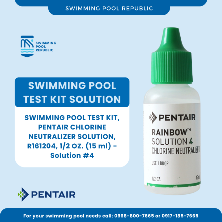 SWIMMING POOL TEST KIT, PENTAIR CHLORINE NEUTRALIZER SOLUTION, R161204