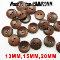 100PCS 13MM/15MM/20MM Deep Coffee Painting Wooden Buttons Coat Boots Sewing Clothes Accessory MCB-046 Haberdashery