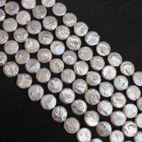 16mm White Freshwater Cultured Pearl Beads Button Pearl Round Flat Beads for Jewelry Making DIY Necklace Earring Accessories