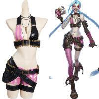 LoL Jinx Skin ชุดคอสตูมคอสเพลย์ชุดงานรื่นเริงฮาโลวีน