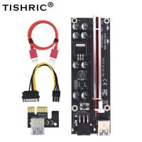 【HOT】 Green Street TISHRIC 2021 VER009S Plus PCIE Riser 009S PCI-E PCI Express อะแดปเตอร์ Molex 6Pin SATA USB 3.0สาย1X 16X Extender