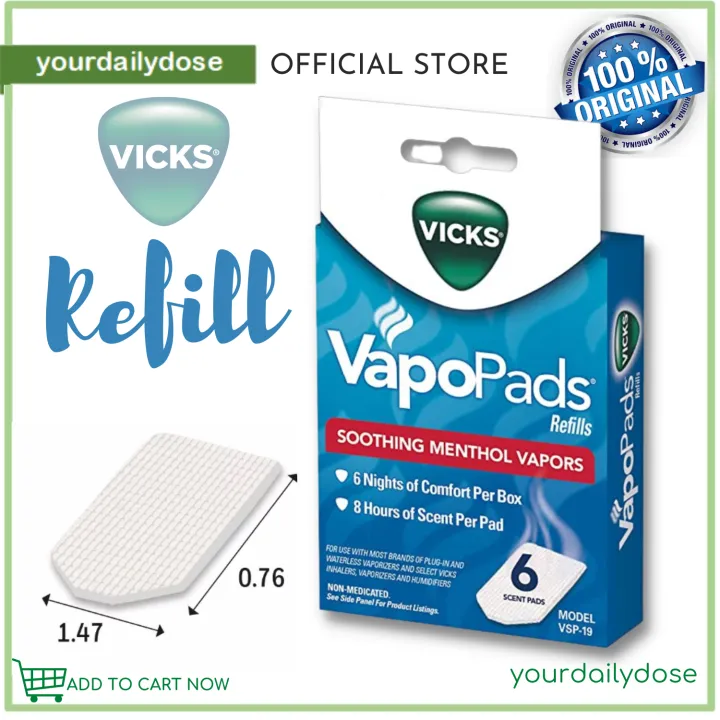 Vicks Vapo Pads Refill Soothing Menthol Vapors 6 Scent Pads Lazada PH
