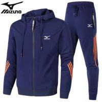 Mizuno Qiu Dong เสื้อโค้ตออกกำลังกายวิ่งออกกำลังกายของผู้ชายพร้อมขนแกะคอตตอนชุดกำมะหยี่ขนาดใหญ่กว่าการเคลื่อนไหว