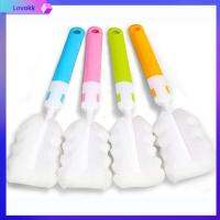 LOVOKK 4Pcs หลากสี แปรงขวดฟองน้ำ ชุดกระโปรงยาว ชุดเครื่องซักผ้าขวด ทนทานต่อการใช้งาน แปรงทำความสะอาดหัวนมขวด ใช้ในบ้าน