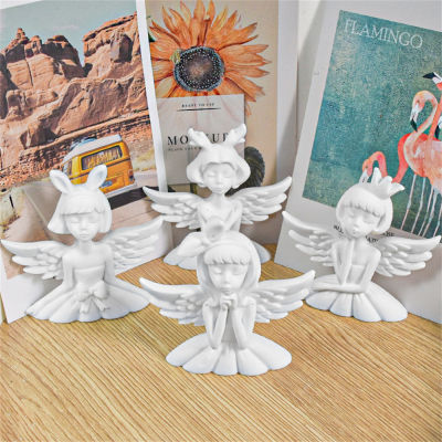 Decorative Candle Ornaments Angel Girl Plaster Figurine Creative Rubber Grinder Crafts DIY Aromatherapy Plaster Ornaments Handmade Diffusion Stones