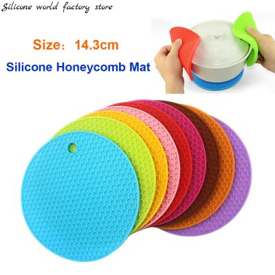 【CW】▬►  Round Resistant Silicone Drink Cup Coasters Non-slip Pot Holder Table Placemat Tools Accessories
