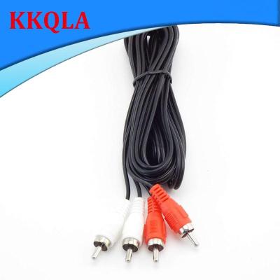 QKKQLA 1M 3M 5M 2Way 2 Rca Male To 2 Rca Male Audio Cable Stereo Dual Cord Extension Av Connector Wire