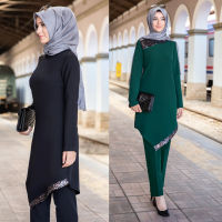 Plus ขนาดใหญ่ MuslimJubah Abaya Kaftan ผู้หญิงแขนยาวธรรมดา Sui ชุดมุสลิมผู้หญิง Jubah อาหรับ Jubah Umerah ขนาดใหญ่