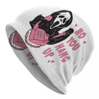 No You Hang Up Ghostface Skullies Beanies Caps Unisex Trend Winter Warm Knitting Hat Adult Halloween Film Scream Bonnet Hats