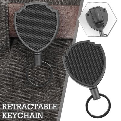 ♞♟◑ Self Retractable Key Holder Anti-theft Metal Easy-to-pull Buckle Rope Elastic Keychain Sporty Retractable Key Ring