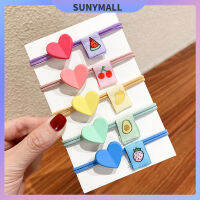 SUNYMALL สี โบว์ แหวนผม แฟชั่น ความยืดหยุ่นสูง เชือกผม เครื่องประดับผม เครื่องประดับศีรษะ สุภาพสตรี นักเรียน มัดผม หนังวัว