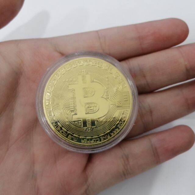 Gold Bitcoin Commemorative Round Collectors Coin Bit Coin Silver Plated ...