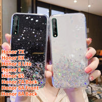 Lonee เคสฟอยล์สีทองแวววาวสำหรับ Honor 7X Honor 8X Honor 7A Honor 8 Lite Honor 8S เคสโทรศัพท์โปร่งใสอีพ็อกซี่ฟอยล์สีทองนิ่ม TPU