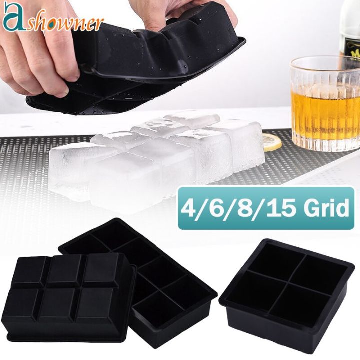 Ice Tray Mold 24 Grid Big Giant Jumbo Large Food Grade Silicone Durable  Easy Demould Cube Square Mold DIY Ice Maker Kitchen
