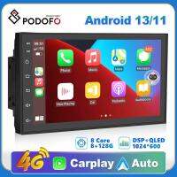 Podfo 8G 128G รถวิทยุ GPS 2 DIN Android 10.0 Auto CarPlay Universal 7 ";