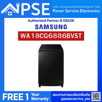 SAMSUNG Washing Machine เครื่องซักผ้าฝาบน 18 กก. อินเวอร์เตอร์ สีดำคาเวียร์ รุ่น WA18CG6886BVST จัดส่งฟรีพร้อมติดตั้งพื้นที่กรุงเทพเเละปริมณฑล