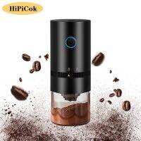 Hipicok เครื่องบดโรงงานกาแฟถั่วอัตโนมัติแบบแบบพกพาขนาดเล็กชาร์จ USB ชนิด C เครื่องบดถั่วกาแฟไฟฟ้าสำหรับกาแฟเอสเปรสโซแบบหยด