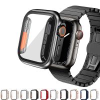 PC Firm Cover for Apple Watch Case 45mm 41mm 44mm 40mm 42mm 38mm Glass Appearance Upgrade ultra iWatch Series 8 7 SE SE2 6 5 4 3