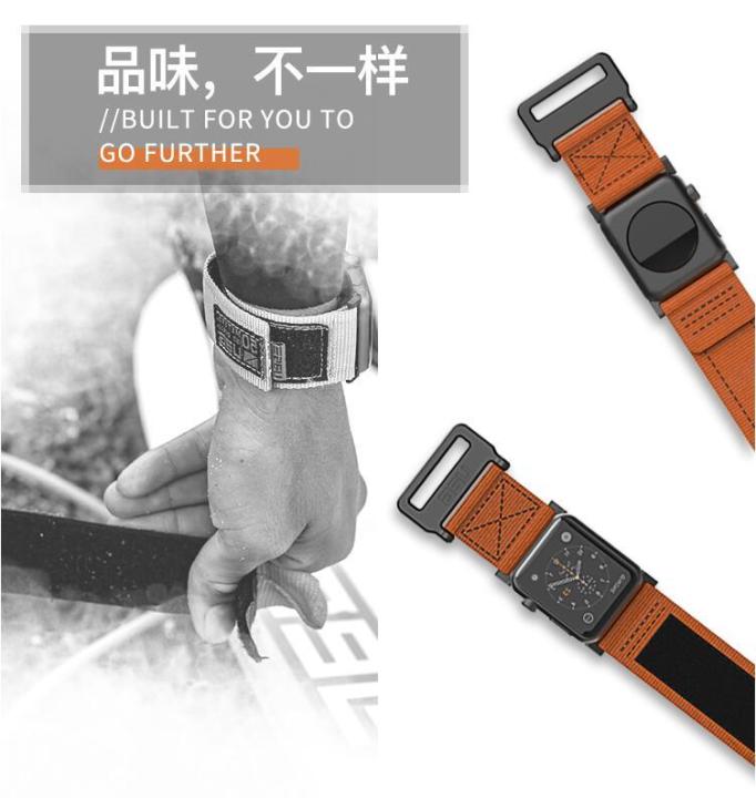 uag-สายรัดไนล่อนกันน้ำระบายอากาศได้ดี-สายนาฬิกาสำหรับ-apple-watch-7-6-5-se-band-45มม-42มม-38มม-สำหรับ-i-watch-38-40-44มม-serise-4-3-2-1พร้อมเคส-tpu