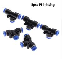 QDLJ-5pcs Pe4 T-junction Pneumatic Fittings Air 3 Way Quick Pneumatic Components Rapid Push Pipe Hose Connector 4mm Pneumatic Parts