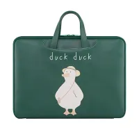 CanvasArtisan Cartoon Duck Portable Laptop Bag 13.3/14.1/15.6 inch Student Girl Cute Waterproof Shockproof Full Open Laptop Sleeve Case