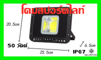 ไฟสปอตไลท์ขนาด 220V IP67 LED 50W 100W ชิปรุ่นCOB 6500K แสงขาว รุ่นตาโต แสงพุ่งมากๆ กันน้ำได้IP67 ใช้ไฟบ้าน 220V Floodlight Spotlight LED ไฟสนามบอล ไฟกลางแจ้ง