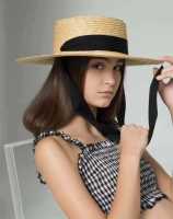 [hot]Womens Panama Sun Hat Boater Handwoven Straw Hat for Summer