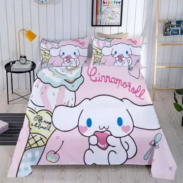 Cute Cartoon Sanrio Cinnamoroll Fitted Sheet Kawaii Anime Home