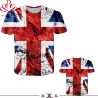 เสื้อยืดยูเนี่ยนแจ็คแขนสั้นลาย Queen Elizabeth Elizabeth สำหรับผู้ใหญ่,เสื้อยืดคอกลมใส่ได้ทั้งชายและหญิงธงชาติสหราชอาณาจักร