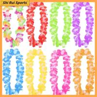 SHIRUI 4pcs/set DIY ชายหาด สีสันสดใส ของตกแต่งงานปาร์ตี้ สายรัดข้อมือ พวงมาลัยคาดศีรษะ ตกแต่งงานแต่งงาน สร้อยคอดอกไม้ฮาวาย