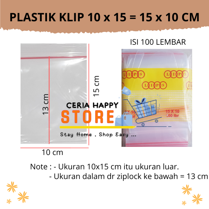 Plastik Klip Ukuran 10x15 Seal Ziplock Zipper Isi 100 Lembar Lazada