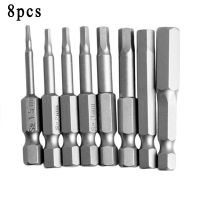 【2023】8Pcs 14"; Hex Shank Screwdriver Bits Set 1.52.534568mm Hexagon Head Key Allen Wrench Drill Bit Magnetic Impact Driver