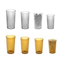 Plastic Polycarbonate PC Custom LOGO Frosted Clear Unbreakable Beer Juice Drinks Tumbler Water Glass Tea Cup for Restaurant