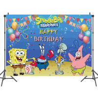 Boy Faovr Sponge-Bob Background Happy Birthday Party Decoration Bag Baby Shower Photocall Photographic Party Supplies Cake stand