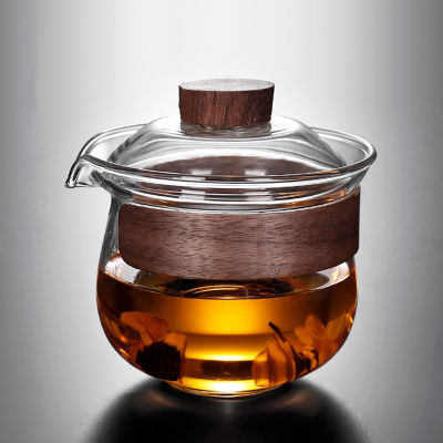 ความพึงพอใจแก้ว Gaiwan ชามชาเดี่ยวขนาดใหญ่กังฟูชุดน้ำชาแก้วทนความร้อนหม้ออบสำหรับ Puer ชาหนาแก้ว