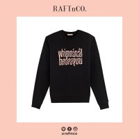 [RAFTnCO.] Wavy Whimsy Sweatshirt เสื้อแขนยาวคอกลมสกรีนลาย - สีดำ/Black