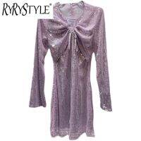 RYRYSTYLE ชุดทูพีซปลอมสำหรับฤดูร้อนใหม่ที่มีชื่อเสียงเต็มไปด้วยดีไซน์สายคล้องผ้าคลุมไหล่ประดับเลื่อม