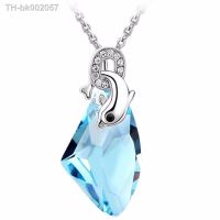 ☊❖ High Quality Silver Color Austria Crystal Dolphin AX Pendant Necklace Fashion Jewelry 2019 Animal Design Party Gift