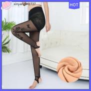 XINYANG941727 Perspective Fleece Lined Leggings with Stirrup Mesh Warm