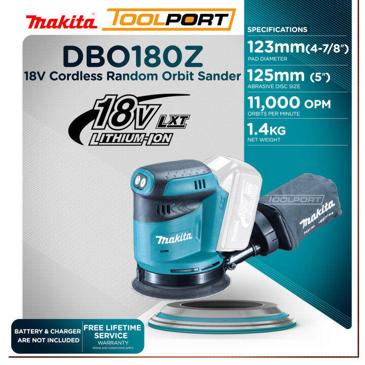 Makita DBO180Z 5inch Cordless Random Orbit Sander 18V Liion (Bare