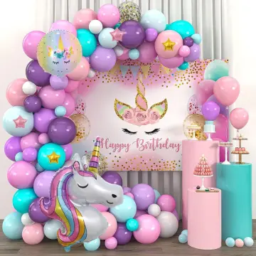 Pastel Macaron Balloons Garland Kit Arch Unicorn Princess Cocomelon Baby  Shower