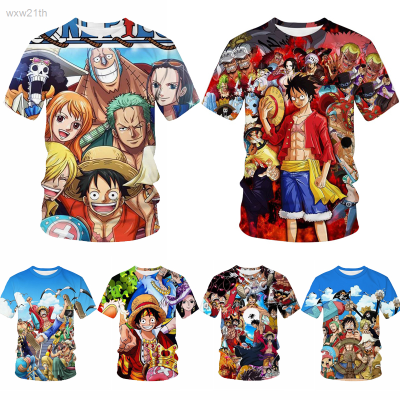 2023 Mens Summer Fashion One Piece Pirate King Print Short Sleeve T-shirt Unisex