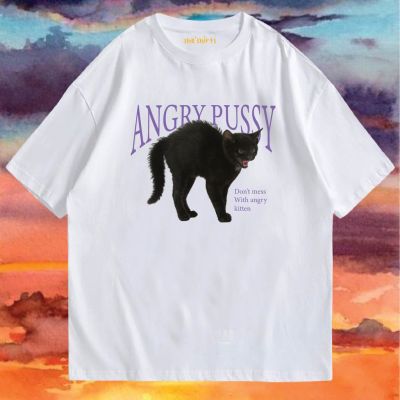 [มีสินค้า](พร้อมส่งเสื้อเฮีย) เสื้อน้องแมวดำ ผ้าCotton 100% มีสองสี ทั้งทรงปกติและ OVERSIZE