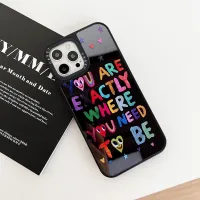 {L electronic shell} INS น่ารักตัวอักษรสีตากรณีโทรศัพท์สำหรับ iPhone 12 13มินิ11 14 Pro Max SE 2 7 8พลัส XS Max X XR แฟชั่นกระจกปกหลัง