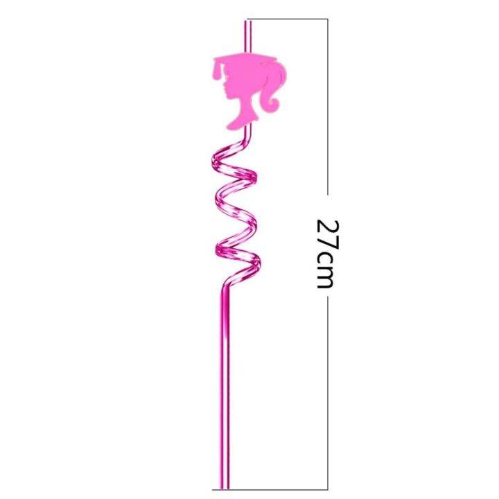 flate-โปร่งใสโปร่งใส-หลอด-barbiee-พลาสติกทำจากพลาสติก-ใช้ซ้ำได้-หลอดดูดน้ำ-แฟชั่นสำหรับผู้หญิง-สีชมพูอมชมพู-หลอดเจ้าหญิงสีชมพู-วันเกิดของสตรี