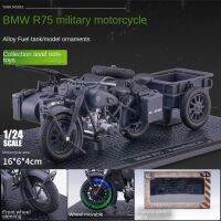 รถมอเตอร์ไซค์สงครามโลกครั้งที่สอง R75 BMW 1/64พร้อมถังท้ายรถ Diecast ของเล่นสำหรับเด็กผู้ชายของขวัญวันเกิด Kids Toys คอลเลกชันรถ