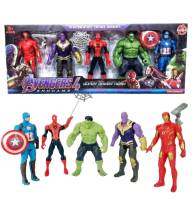 Avengers Model Set โมเดลอเวนเจอร์ มีไฟและไม่มีไฟ ขยับไ ตุ๊กตาMarvel ชุดโมเดลซุปเปอร์ฮีโร่ 5ตัว TY416