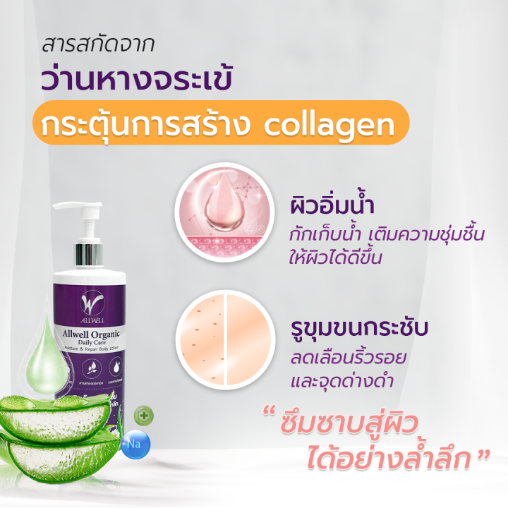 มี-2-ขนาด-allwell-organic-body-lotion-โลชั่นบำรุงผิว-ครีมทาผิว-สำหรับผู้สูงอายุ-ส่วนผสมออแกนิค-อ่อนโยนเหมาะสำหรับผิวแพ้ง่าย